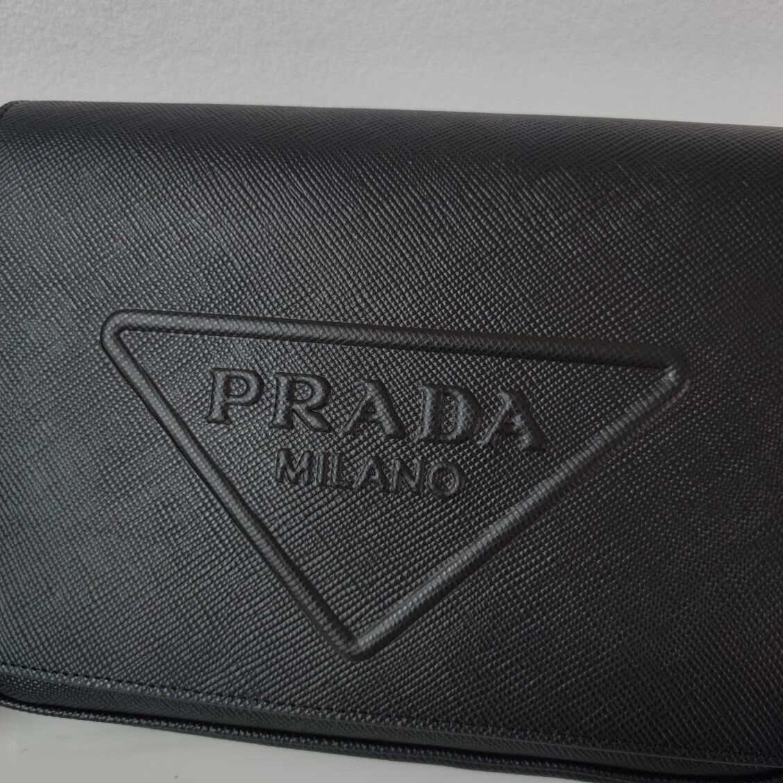 Prada Leather bag with shoulder strap 2BV031 black