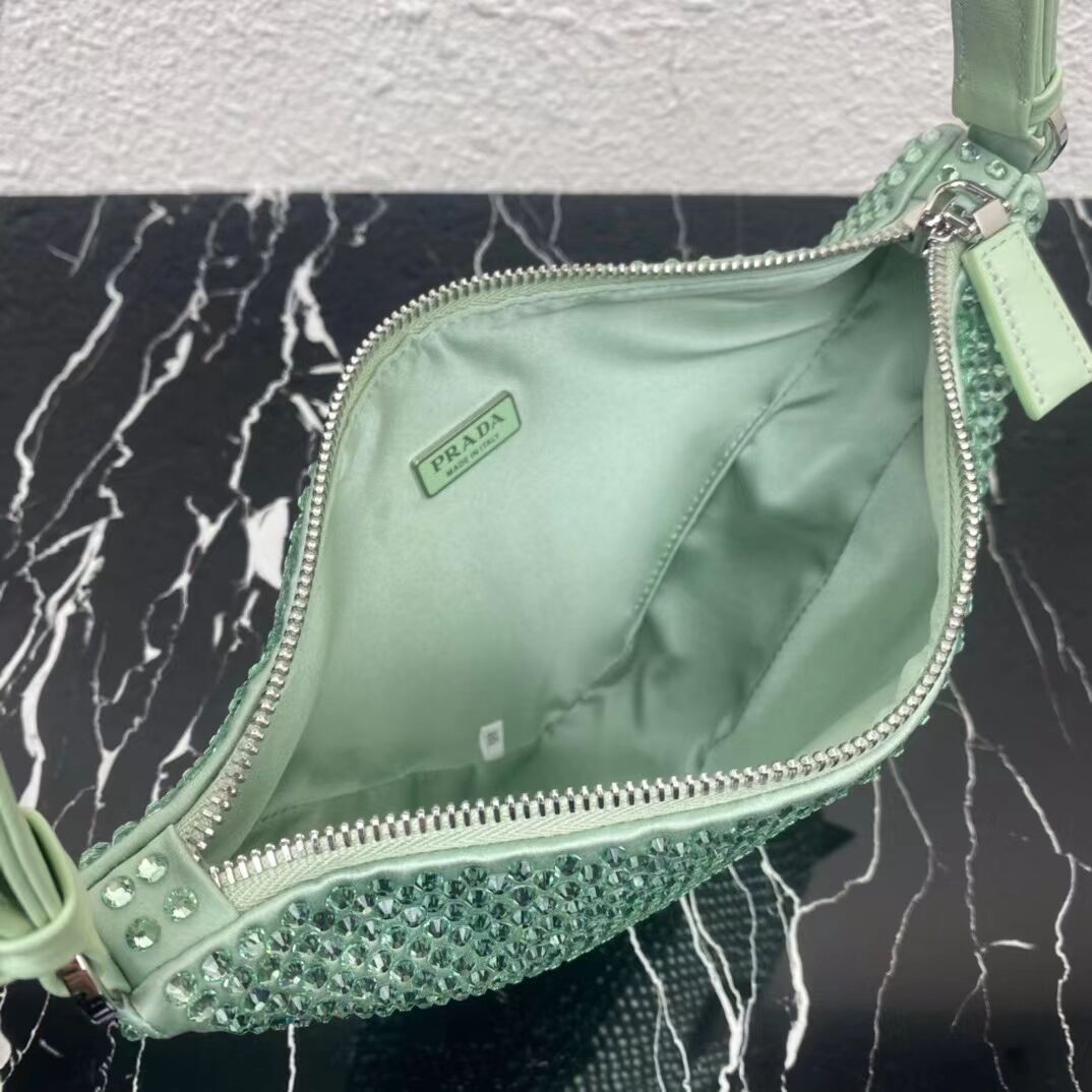 Prada crystal handbag 1VH243 green