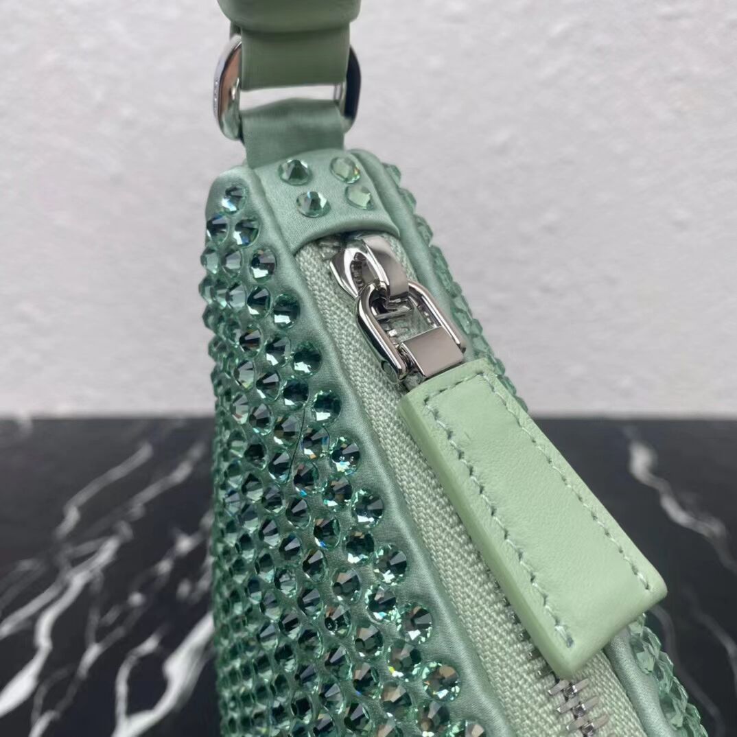 Prada crystal handbag 1VH243 green