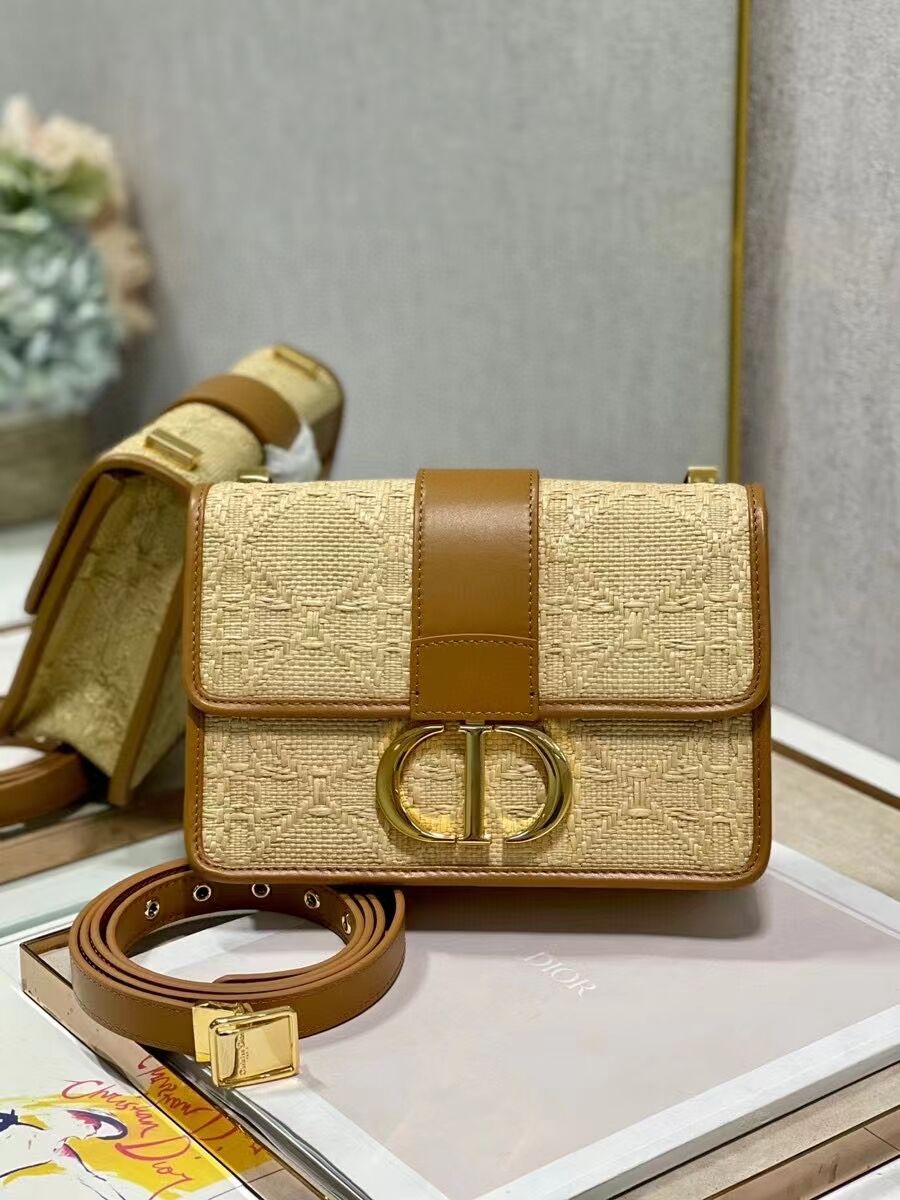 Dior 30 MONTAIGNE BAG Frosted Calfskin C9268 Apricot