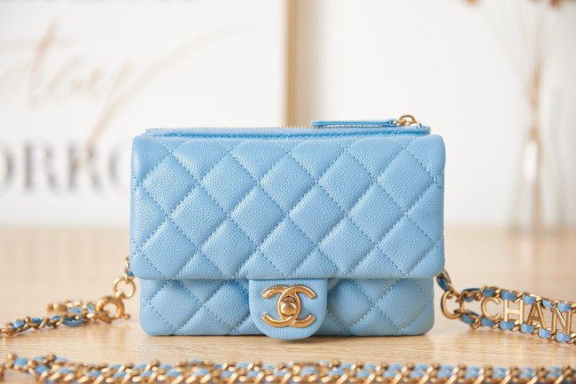 Chanel Grained Calfskin Pocket AS3225 light blue