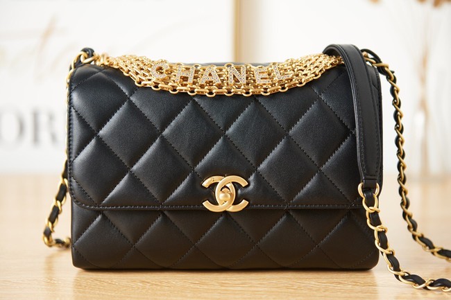 Chanel lambskin Shoulder Bag AS3241 black