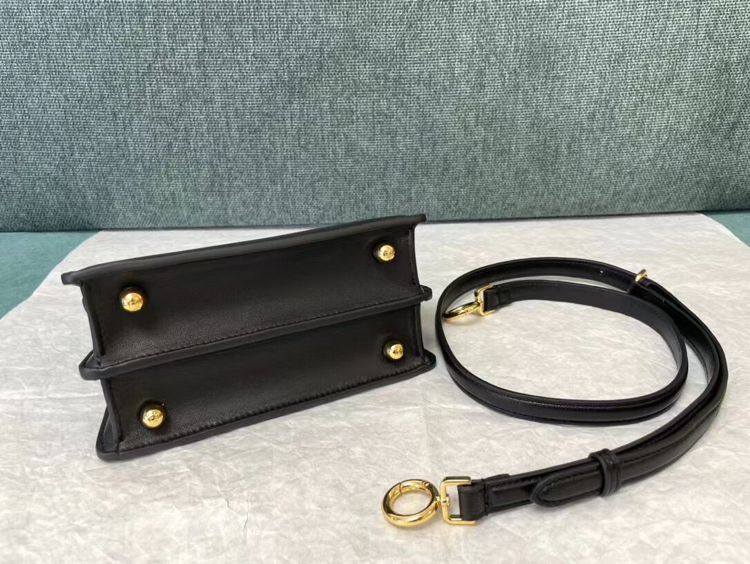 Fendi Peekaboo ISeeU mini leather bag 8BR3118 black