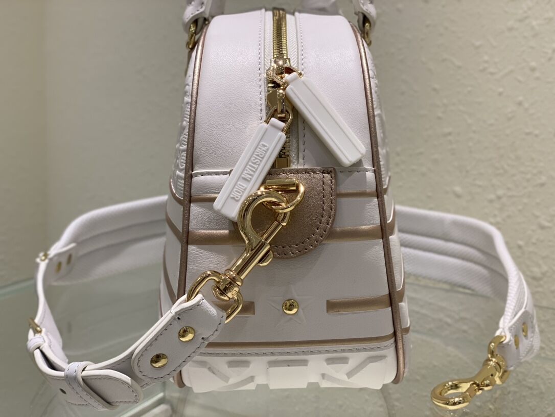 DIOR large leather tote Bag C9178 white&gold