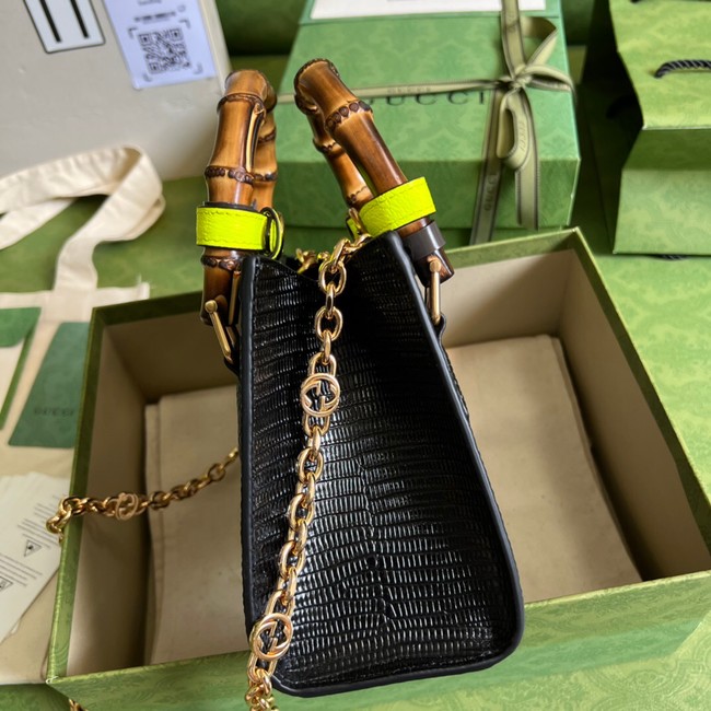 Gucci Diana lizard mini bag 675800 black