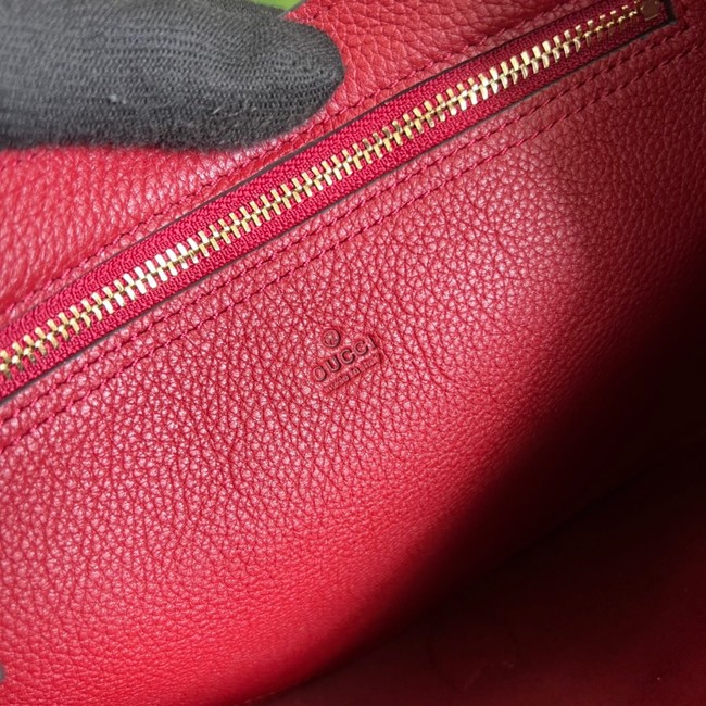 Gucci Jackie 1961 mini natural grain leather hobo bag 637091 red