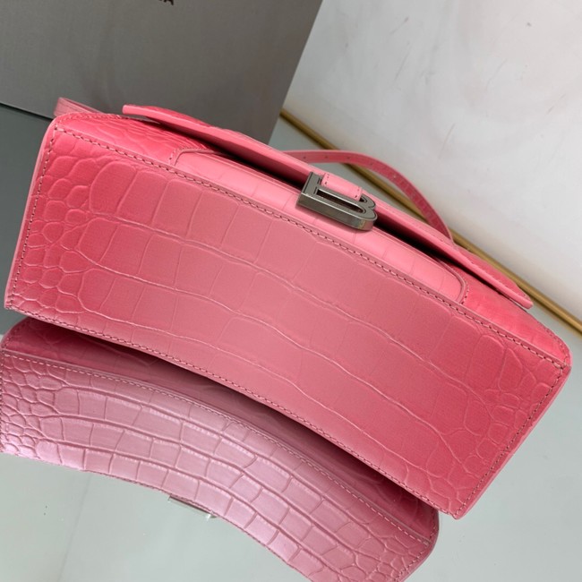 Balenciaga HOURGLASS SMALL HANDBAG EMBOSSED CALFSKIN 59354 pink