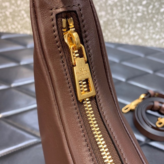 VALENTINO GARAVANI STUD SIGN Calf Leather Hobo bag 1W2B0K69 brown