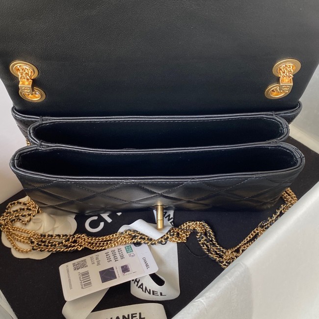 Chanel small FLAP BAG Lambskin & Gold-Tone Metal AS3386 black