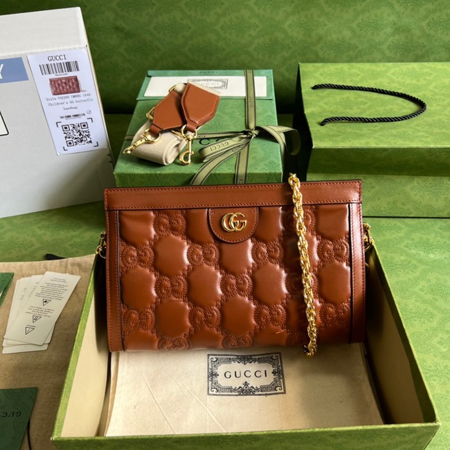 Gucci GG Matelasse leather shoulder bag 702200 brown