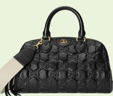 Gucci GG Matelasse leather top handle bag 702242 black