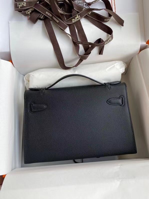 Hermes Kelly 22cm Tote Bag Original Leather KL22 Black