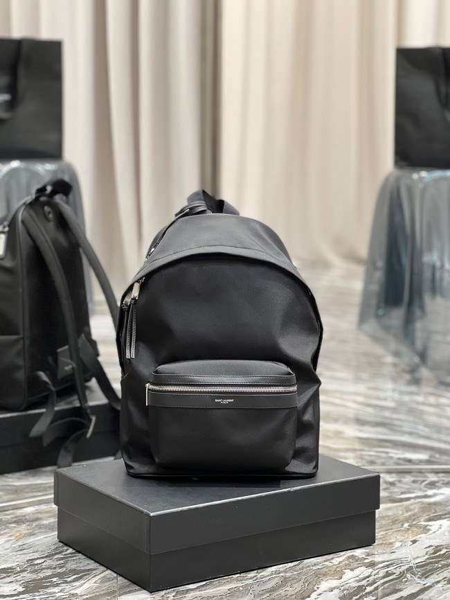 SAINT LAUREN CITY BACKPACK IN ECONYL SMOOTH LEATHER AND NYLON 534967 black