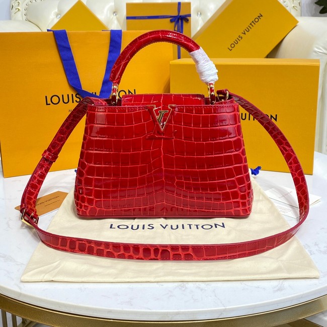 Louis Vuitton crocodile skin CAPUCINES BB M81190 red