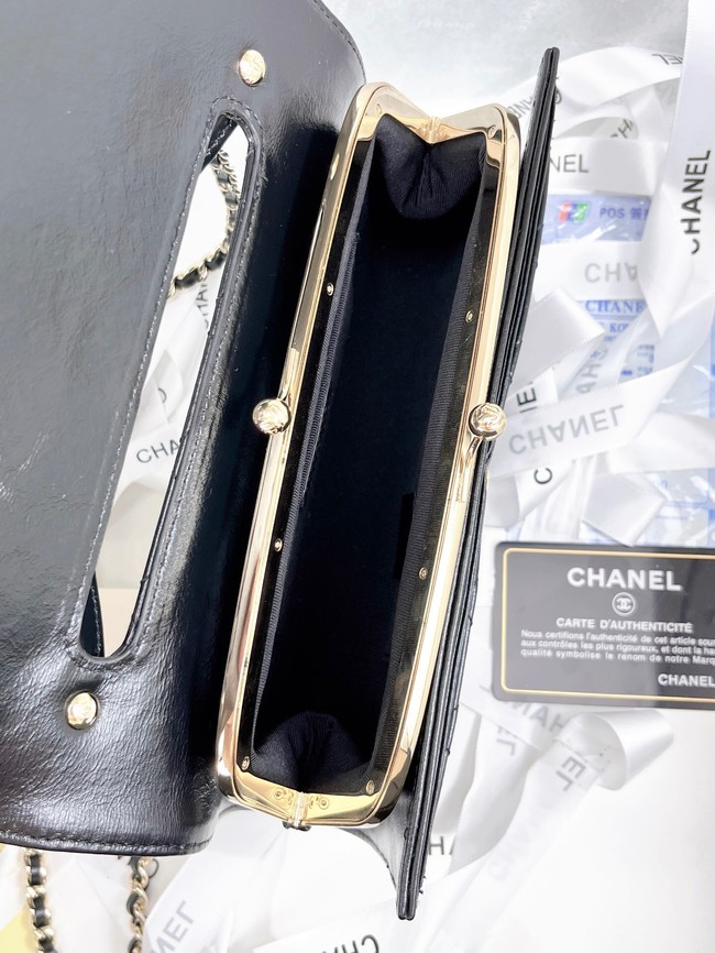 Chanel FLAP PHONE HOLDER WITH CHAIN AS2875 BLACK