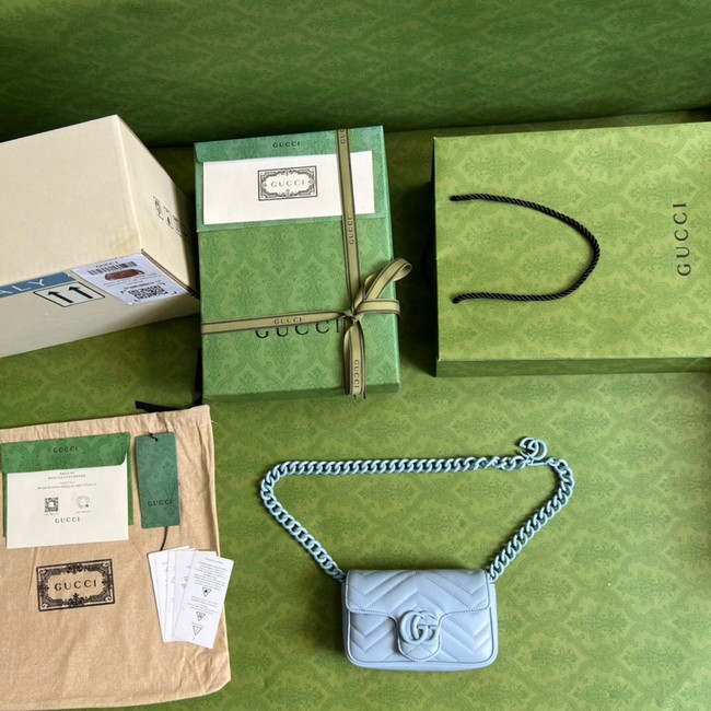 Gucci GG Marmont belt bag 699757 light blue