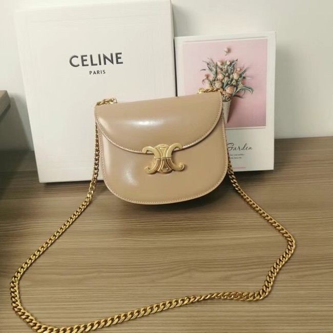 Celine TEEN CHAIN BESACE TRIOMPHE IN SHINY CALFSKIN 110973 Light Apricot