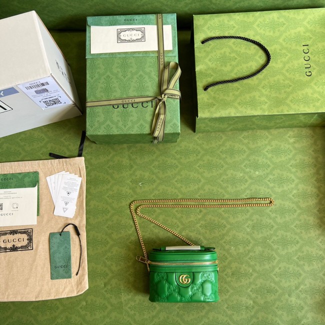 Gucci GG Matelasse top handle mini bag 723770 Green