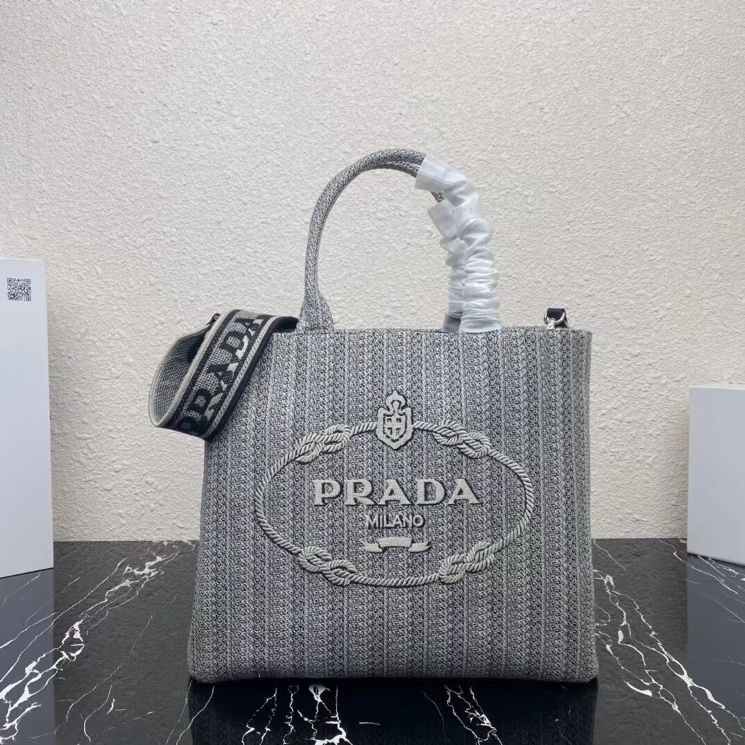 Prada SHOPPING BAG 1AV332 Black&grey