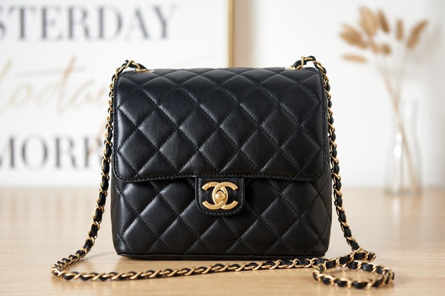 Chanel Lambskin MINI FLAP BAG AS3648 black