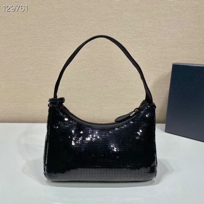 Prada Re-Edition 2000 sequined Re-Nylon mini-bag 1BC515 black