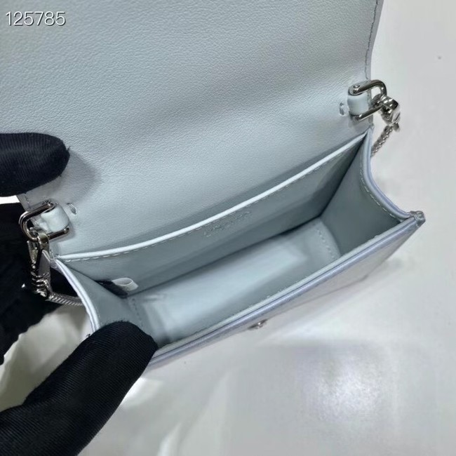 Prada Crystal-studded card holder with shoulder strap 1MR024 silver