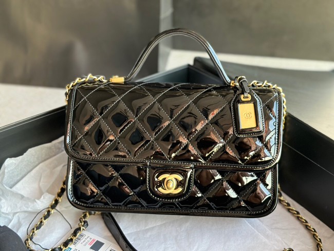 Chanel SMALL FLAP BAG WITH TOP HANDLE AS3653 black