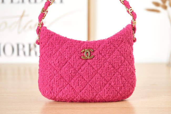 CHANEL SMALL Tweed & Gold-Tone Metal AS3562 ROSE
