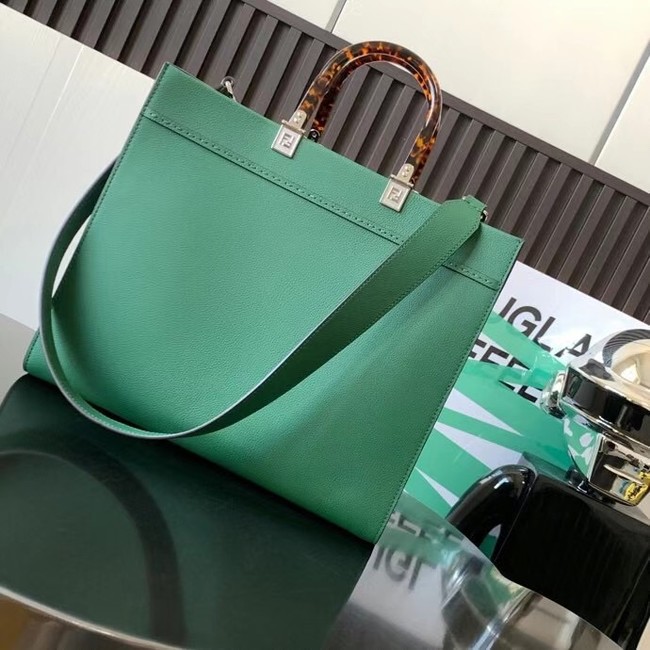 Fendi Sunshine Medium leather shopper 8BH386A green