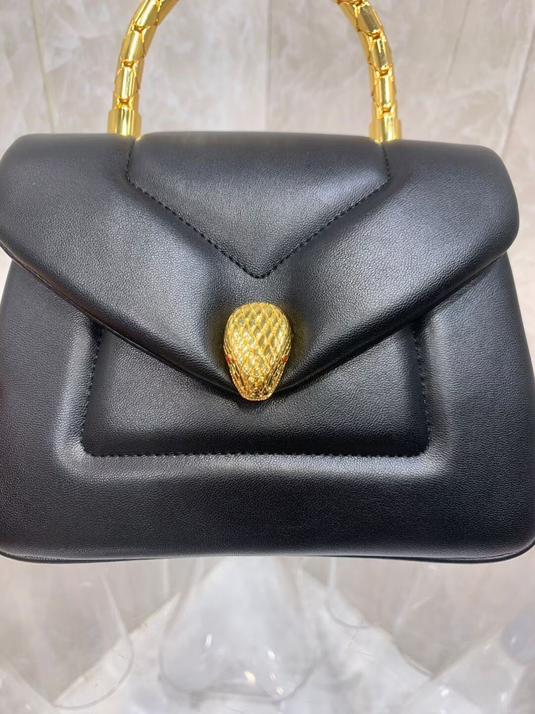 Bvlgari Serpenti Forever leather crossbody bag B282923 black