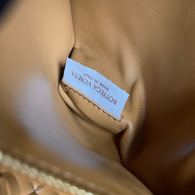 Bottega Veneta Small padded intreccio leather shoulder bag 709418 Caramel