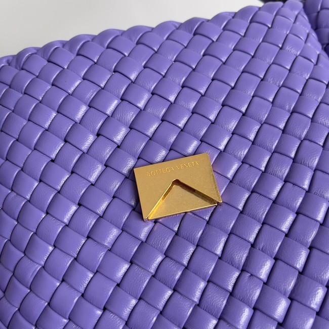 Bottega Veneta Small padded intreccio leather shoulder bag 709418 Purple