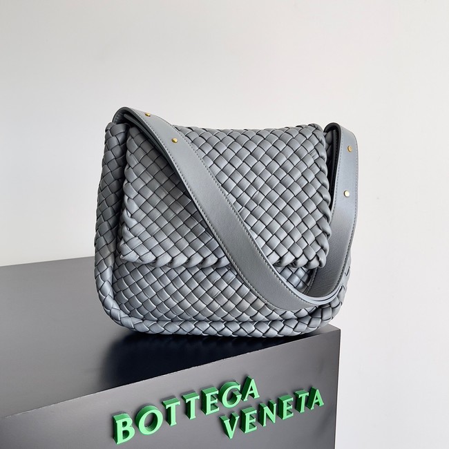 Bottega Veneta Small padded intreccio leather shoulder bag 709418 Thunder