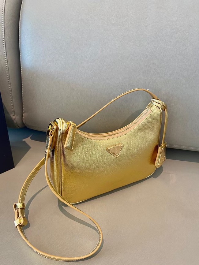 Prada Saffiano leather mini-bag 1BC204B gold