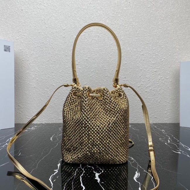 Prada Satin mini-bag with crystals 1BE067 Platinum