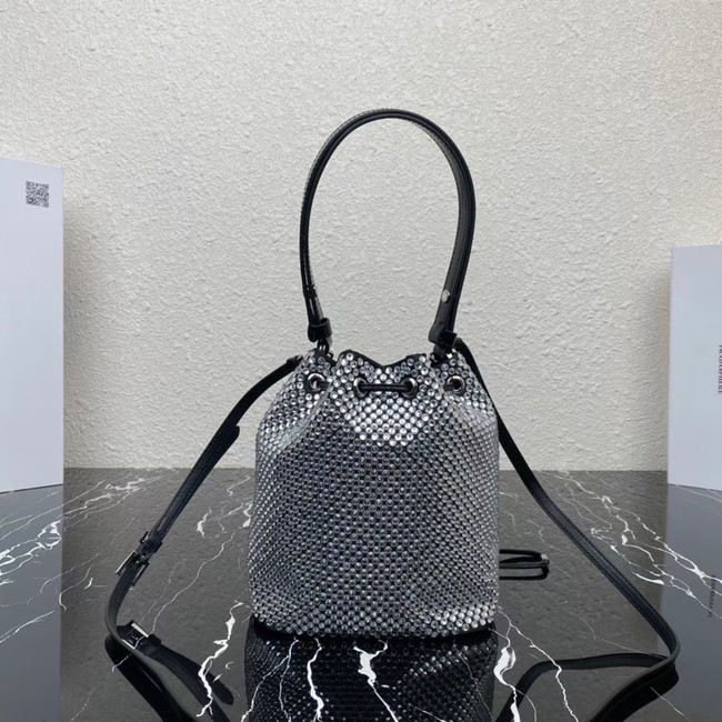 Prada Satin mini-bag with crystals 1BE067 black