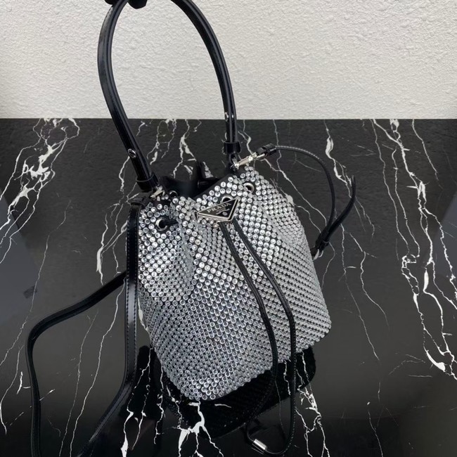 Prada Satin mini-bag with crystals 1BE067 black