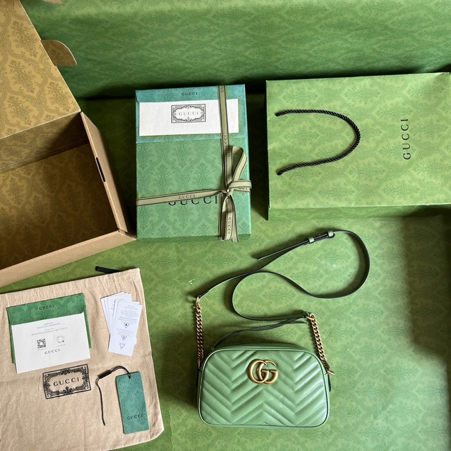 Gucci GG Marmont matelasse shoulder bag 447632 Sage green