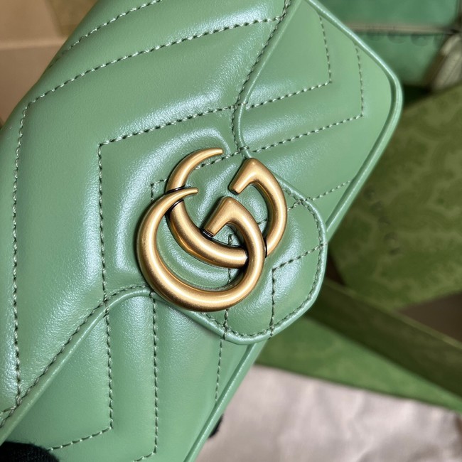 Gucci GG Marmont matelasse super mini bag 476433 Sage green