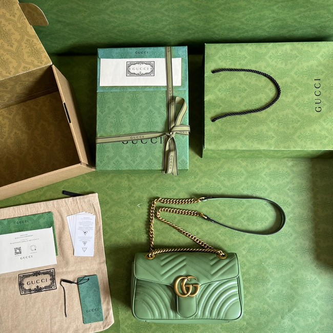Gucci GG Marmont small shoulder bag 443497 Sage green