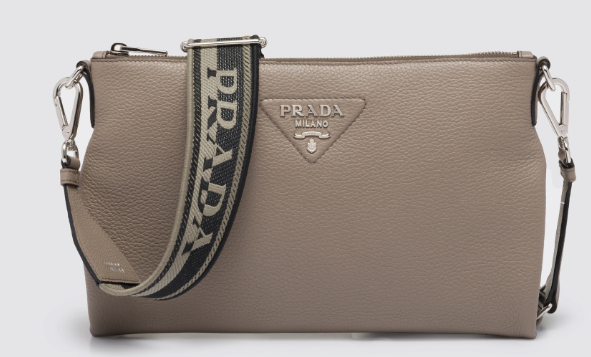 Prada Leather shoulder bag 1BH050 gray