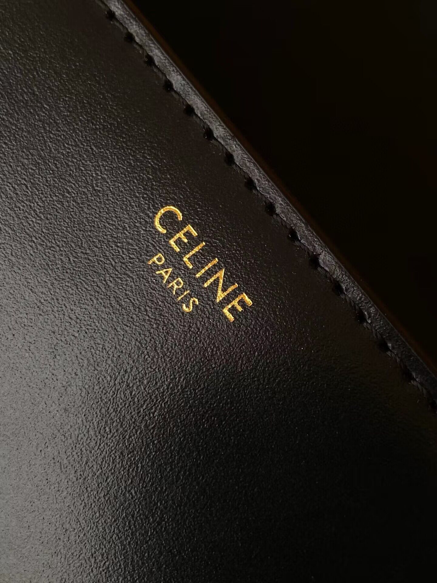 Celine TEEN TRIOMPHE BAG IN SHINY Original CALFSKIN MINERAL 188423 black