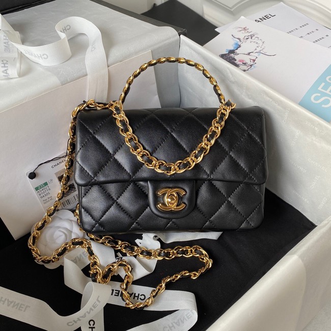 Chanel SMALL FLAP BAG WITH TOP HANDLE AS4023 black