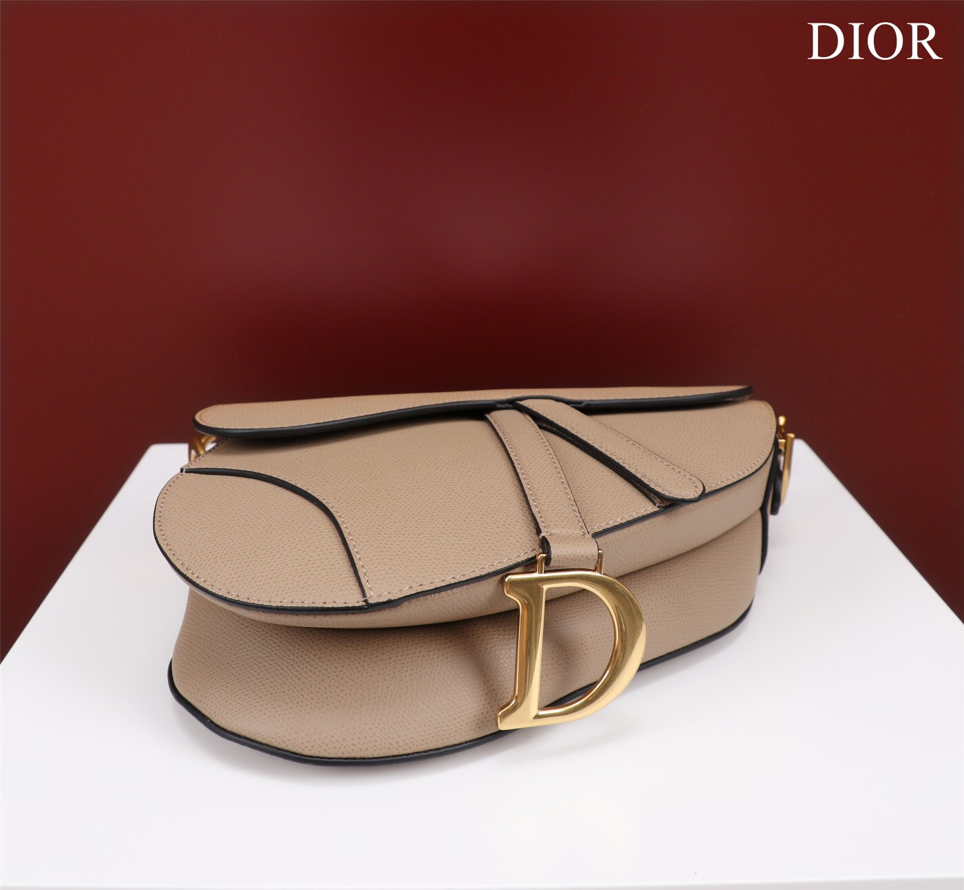 DIOR SADDLE BAG WITH STRAP Sand Pink Grained Calfskin M0455CBA