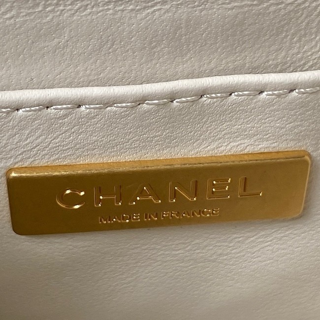 CHANEL SMALL VANITY CASE Lambskin & Gold-Tone Metal AS3973 white