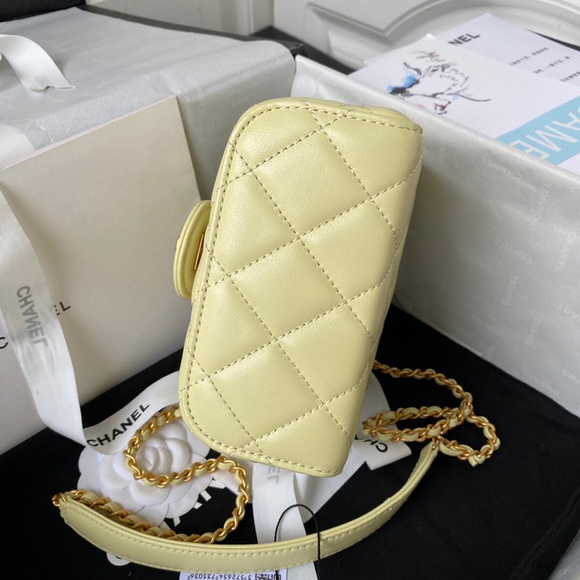 CHANEL SMALL VANITY CASE Lambskin & Gold-Tone Metal AS3973 yellow