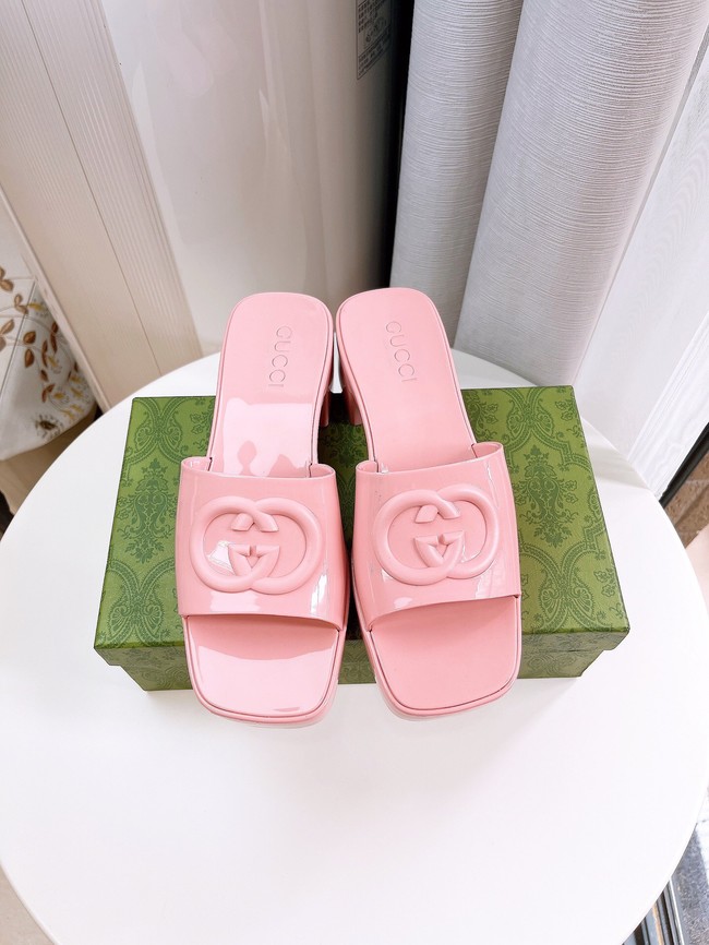 Gucci Womens Double G slide sandal heel height 5.5CM 93351-4
