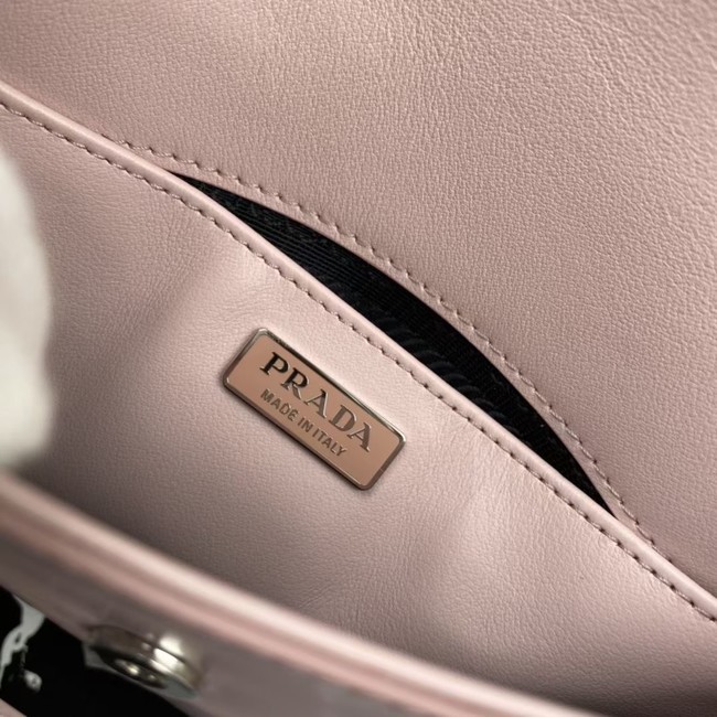 Prada Cleo brushed leather shoulder bag with flap 1BD311 Lavender