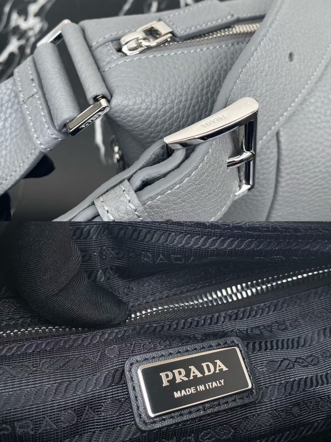 Prada Leather bag with shoulder strap 2VH165 gray