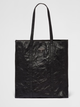Prada Medium antiqued nappa leather tote bag 1BG587 black